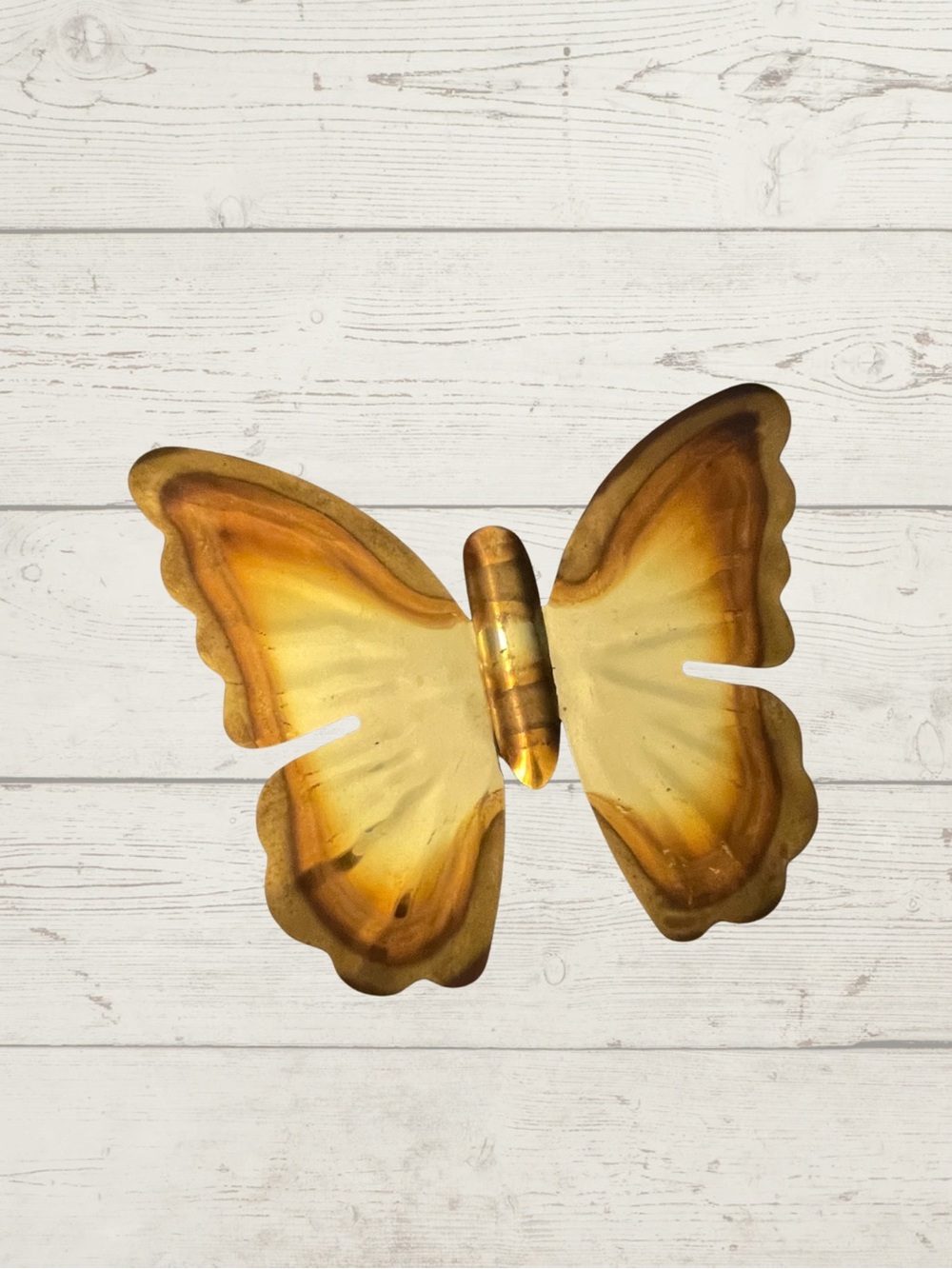 Vintage Brass Butterfly Wall Hanging Art Set of 3 Flame Treated 70s MCM Decor - Picture 5 of 11
